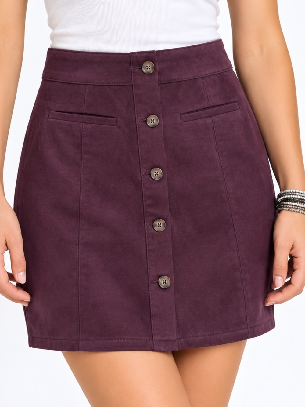 Maurices Suede Like Plum Mini Skirt Size 14